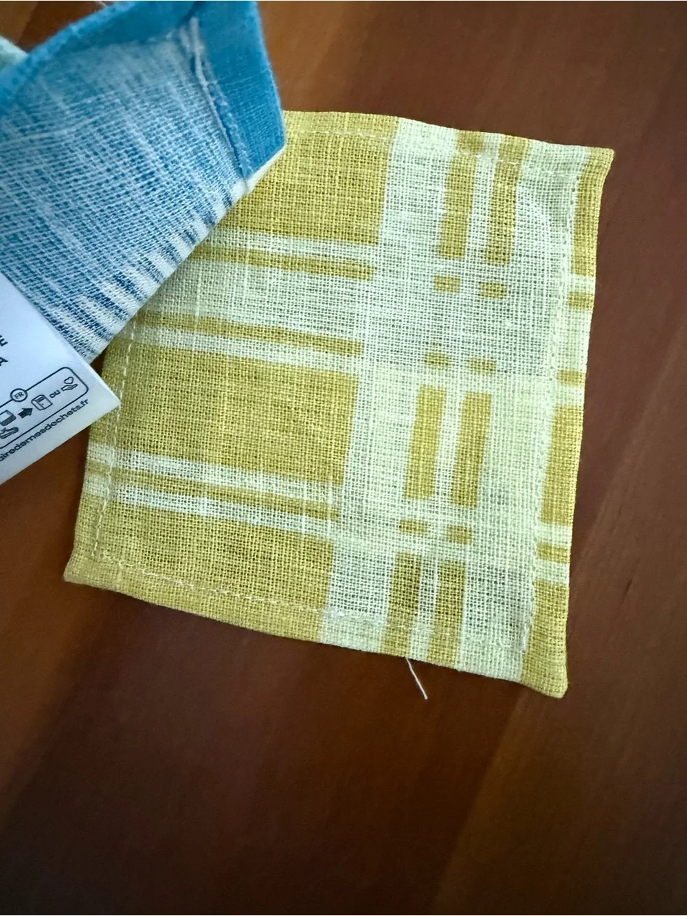 Anthropologie Set of 4 Linen Cocktail Napkins Multicolor